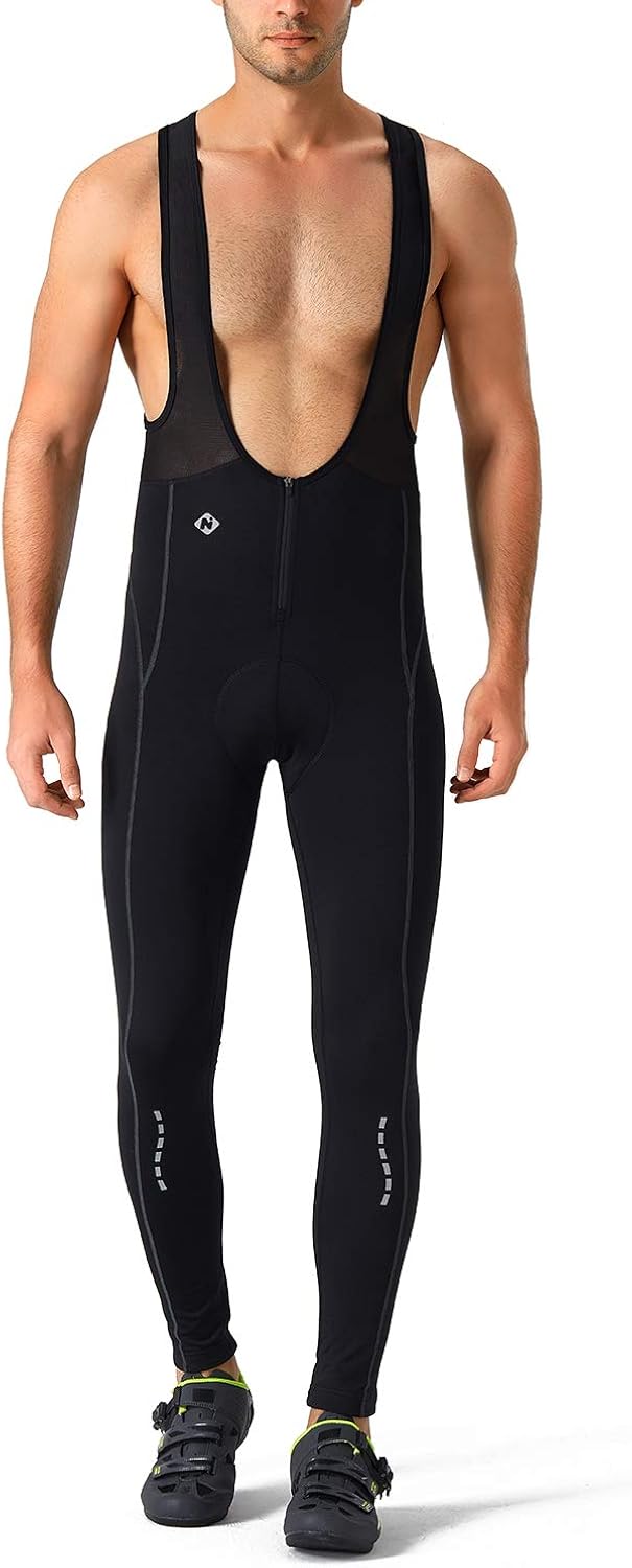 Naviskin Men's 3D Padded Thermal Cycling Bib Pants Bicycle Compression Tights: Clothing