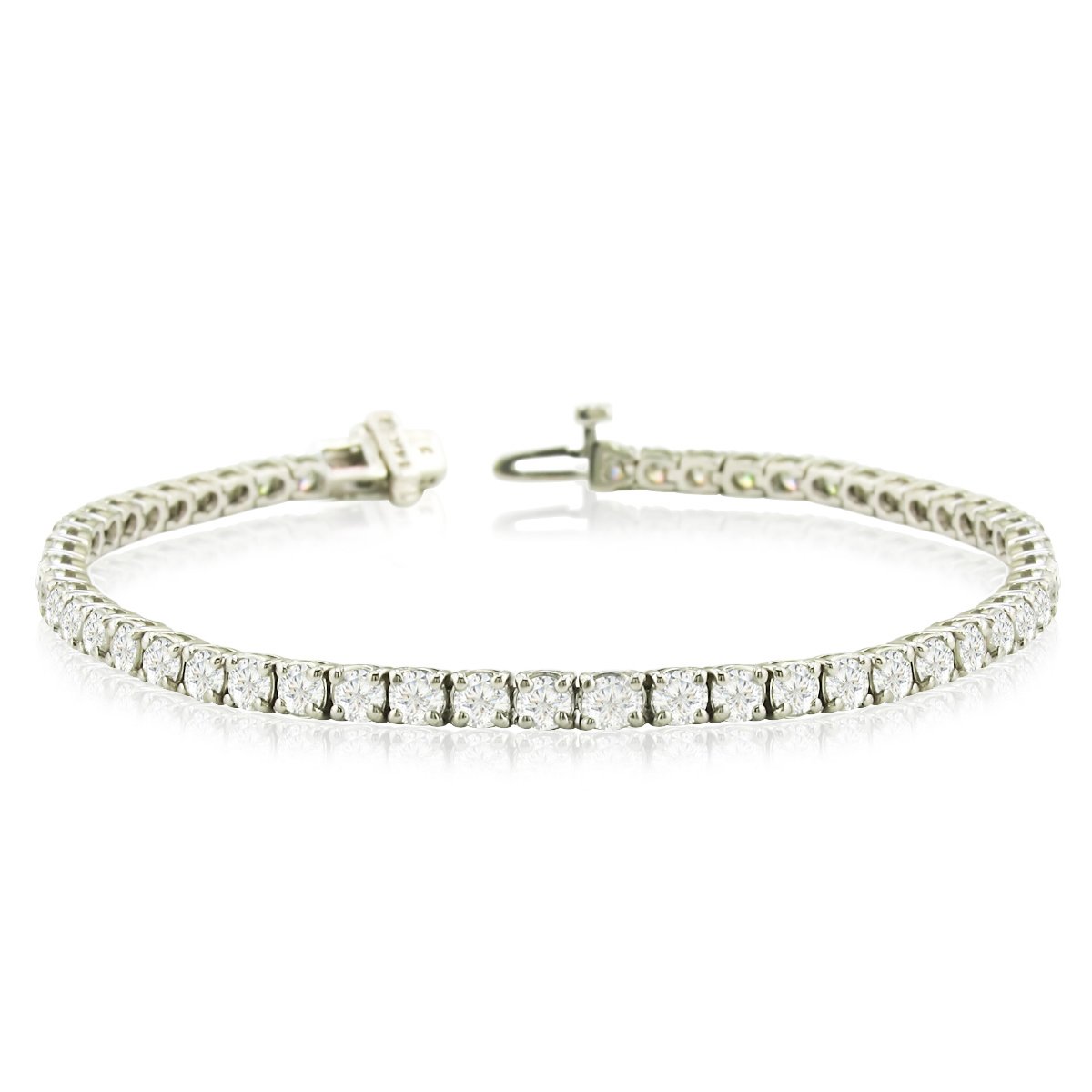 AGS Certified 14 Karat White and Yellow Gold 8 Carat Diamond Tennis Bracelet, Available In 6-9 Inch 