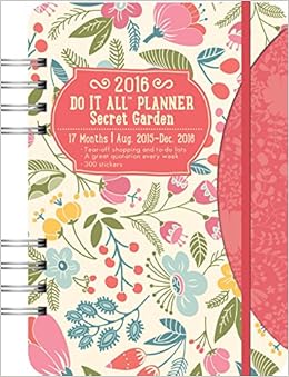 Orange Circle Studio 17-Month 2016 Do It All Planner, Secret Garden