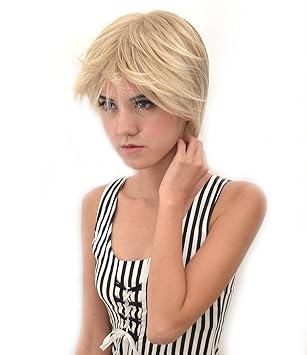 Surewells Cool Ashen Blonde Short Wigs For Women And Men Unisex