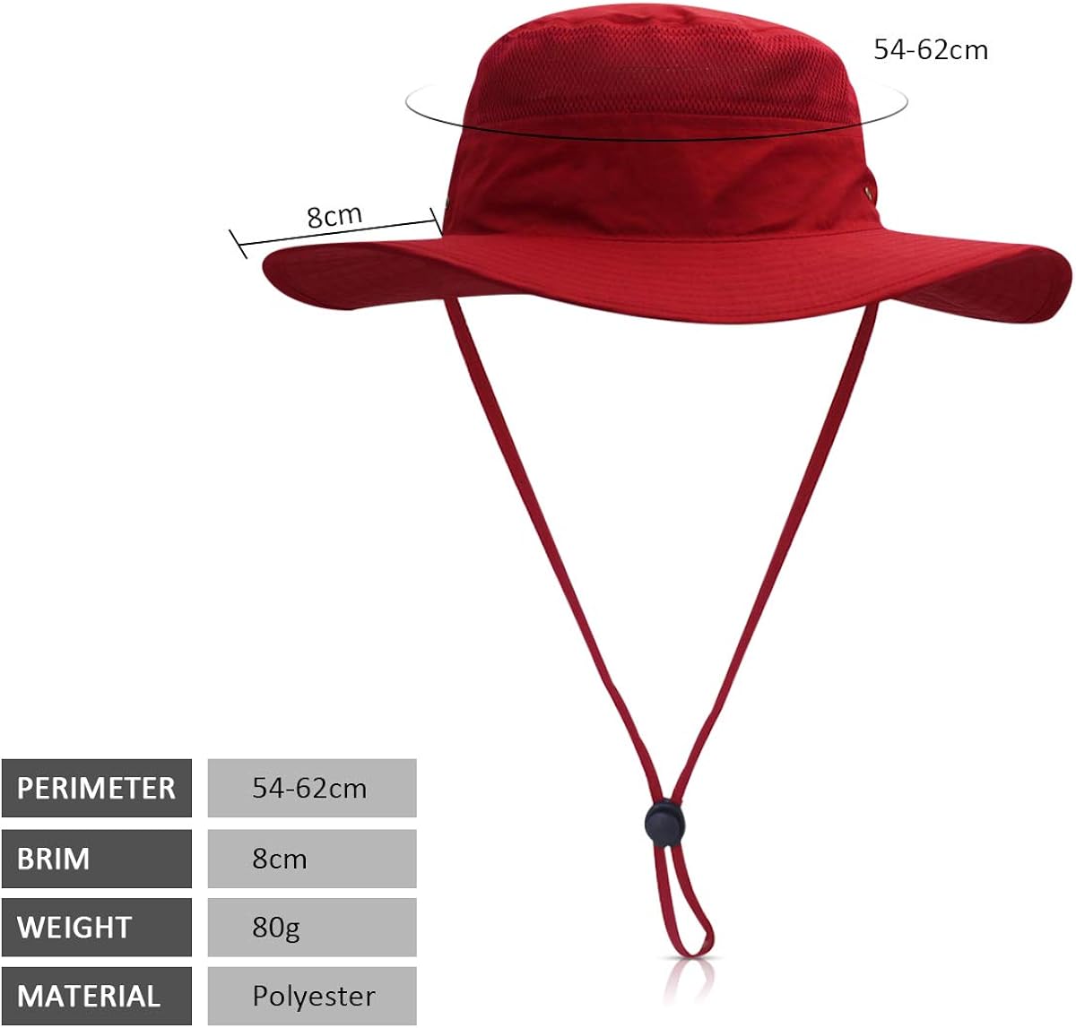 DORRISO Unisex Wide Brimmed Sun Hat for Women Men Bucket Hat UPF 50+ UV Protection Waterproof Fisherman Cap Fishing Hiking Beach Garden Holiday Cycling Camping Trekking Red - Image 4