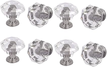 IIVVERR Furniture Cabinet Door Single Hole Round Acrylic Pull Knobs