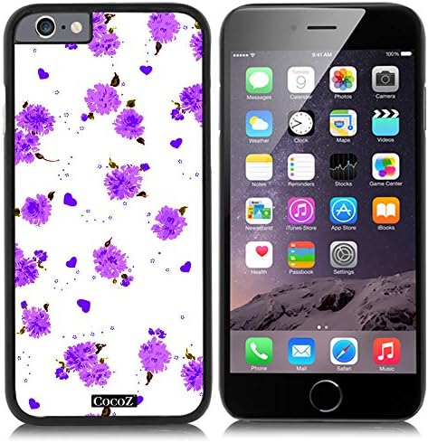 CocoZ® New Apple iPhone 6 s 4.7-inch Case Beautiful flower pattern PC Material Case (Black PC &amp; Beautiful flower 9)