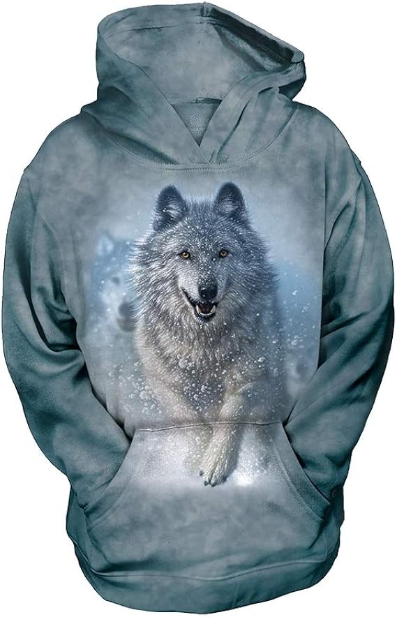 The Mountain Unisex Child Snow Plow Wolves Blue Fantasy Hoodie L Amazon.co.uk Clothing