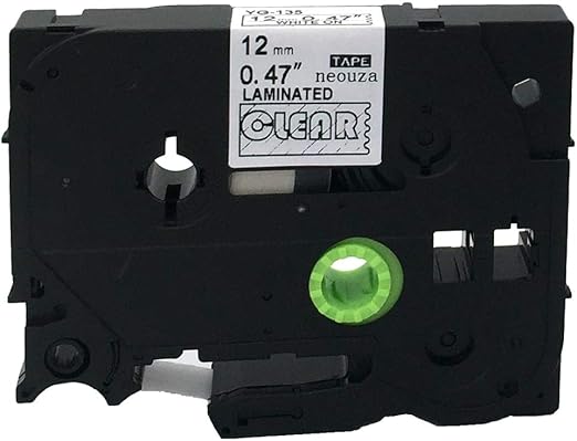 White on Clear Label Tape Compatible for Brother TZ 135 TZe 135 12mm P-Touch 8m by P-Brother 