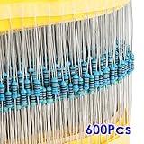 SODIAL(R) 600pcs 30 Kinds Value 1% 0.25W 1/4W Metal Film Resistor Mix Selection (1~1M ohm)