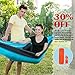 LATTCURE Double Camping Hammock, Lightweight Portable Hammock Parachute Nylon Fabric & 600LB High Capacity with 2 Adjustable Hanging Straps for Camping Backpacking Travel Beach Yard(Blue+Grey)