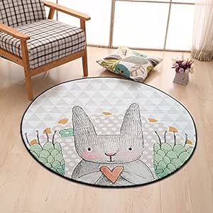 ZXHJK Círculo Dibujado A Manorug Love and Rabbit Tapeteslip Wear