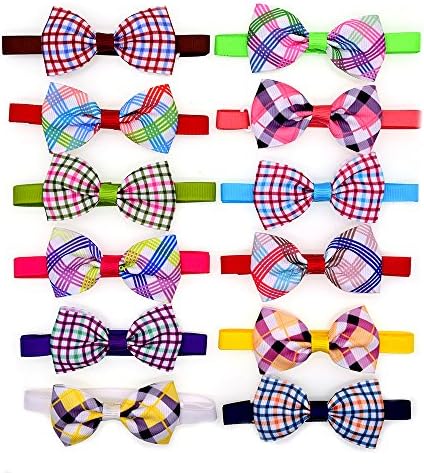 10pcs/Pack Classic Plaid Style Pet Puppy Dog Cat Bow Ties Adjustable Dog Bowties Pet Grooming Accessories