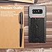 Galaxy Note 8 Credit Card Case, Poetic Nubuck [Credit Card Slot] [Pull-Tab] Galaxy Note 8 Credit Card ID Slot Case - Stylish Thin TPU + Premium Leather Back Case for Samsung Galaxy Note 8 Black