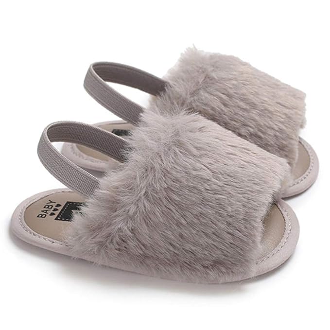 infant fur sandals