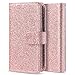 iPhone 7 Case, iPhone 8 Wallet case, ULAK Glitter Magnetic Detachable PU Leather Wallet Multi Credit Card Holders Flip Case Cover for Apple iPhone 7 / 8 4.7 Inch - Rose Gold Bling