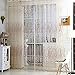 Norbi Fresh Floral Print Tulle Voile Door Window ROM Curtain Drape Panel Sheer Scarf Valances (Beige)