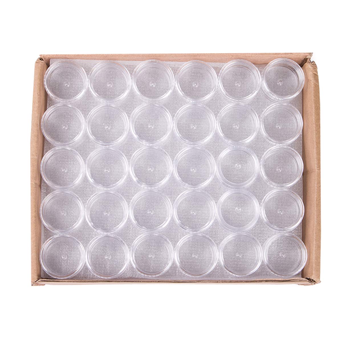 120 PCs 5 Gram Empty Plastic Cosmetic Samples Container for Make Up, Eye Shadow, Nails, Powder, Gems, Beads, Jewelry, Cream Small Clear Pot Jars with Lid : Beauty