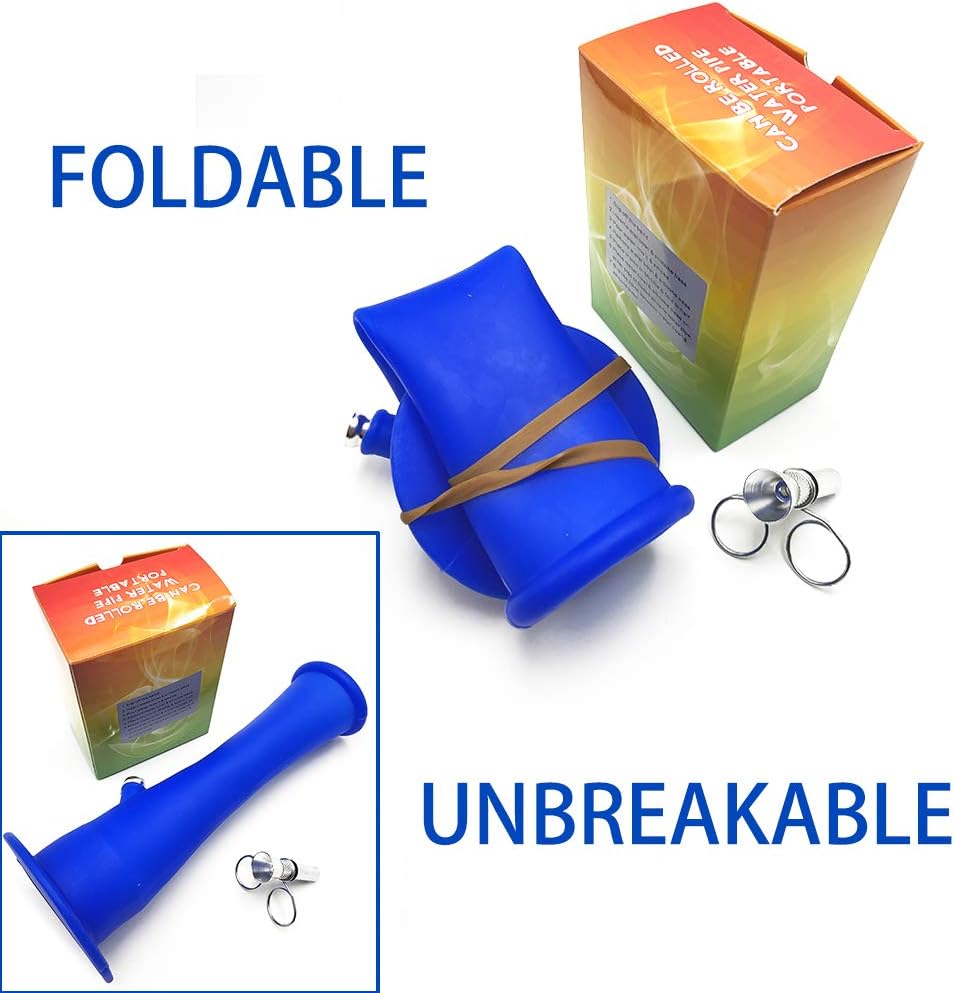 Silicone Unbreakable Art Hose Travel Foldable Hose 9 inch Tall Bule