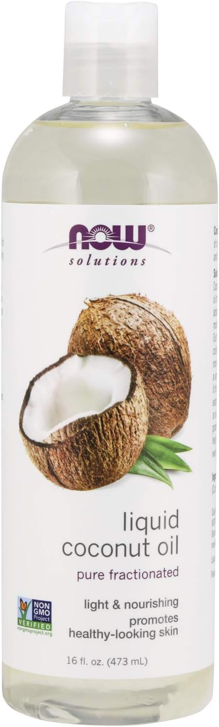 NOW Solutions, Liquid Coconut Oil, Light and Nourishing, Promotes Healthy-Looking Skin and Hair, 16-Ounce: Health & Personal Care