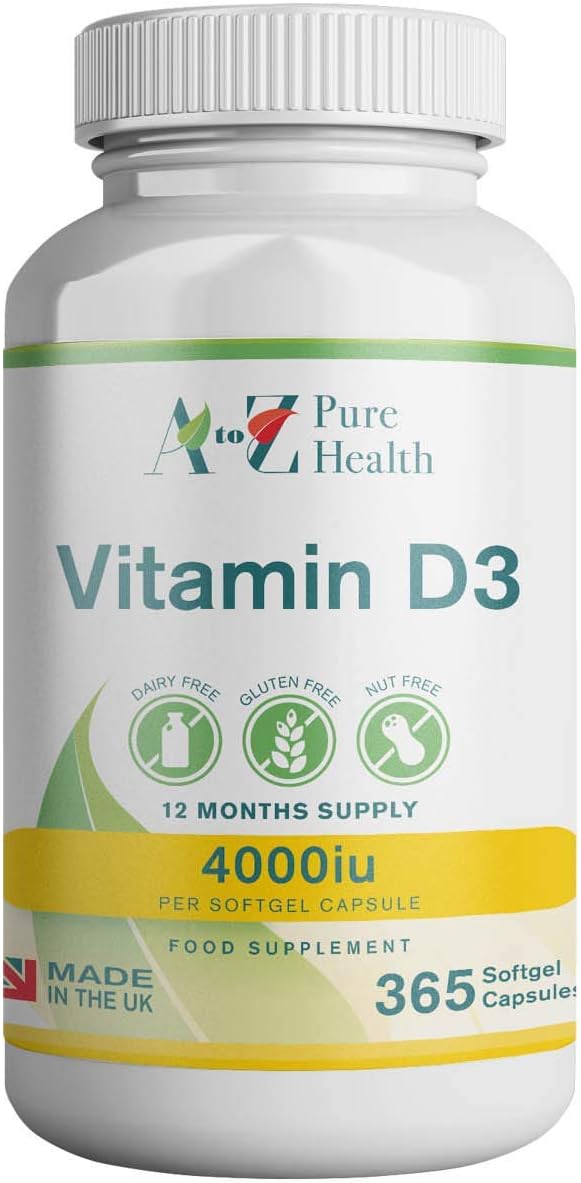 Vitamin D 4000 IU 365 Softgels (Full Year Supply) High Strength