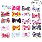 Pixnor Pet Dog Hair Bows Accessories With Rubber Bands Pack Of 20