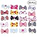 Pixnor Pet Dog Hair Bows Accessories With Rubber Bands Pack Of 20