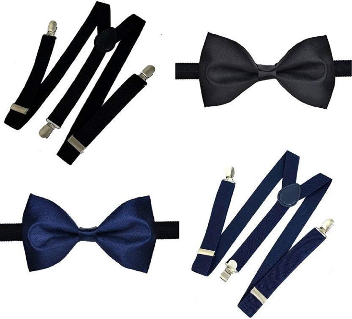 BEZZARE Men and Women Elastic Clip on w/Braces Y Back 1 Inch Metal Fully Adjustable Suspenders (Multicolour, Free Size)