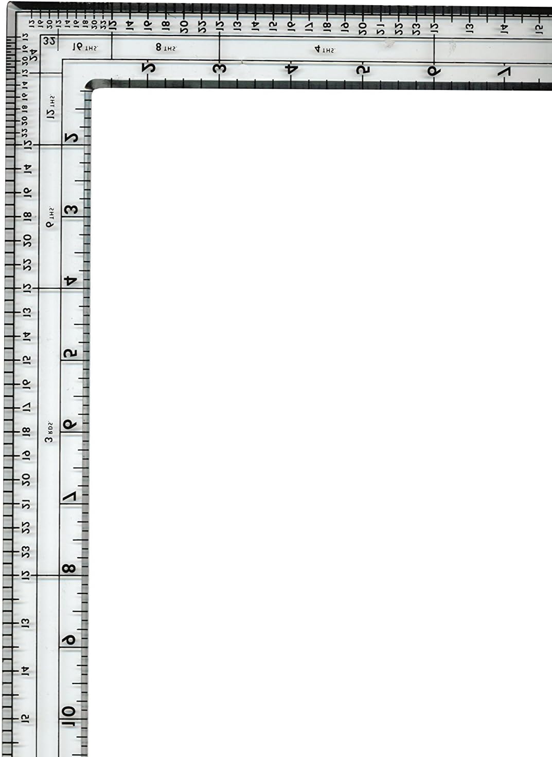 Fairgate - Clear Acrylic/Plastic English L-Square Ruler 14" X 24" inches - Part # 05-124 - Made in The USA