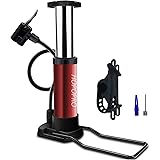 空気入れ 自転車 HOPOPRO 足踏み式 エアポンプ 携帯ポンプ 米式/仏式バルブ対応 軽量 バイク ポンプ フットポンプ ミニ型 バルブコネクタ付 バイク/ボール/浮き輪/風船適用