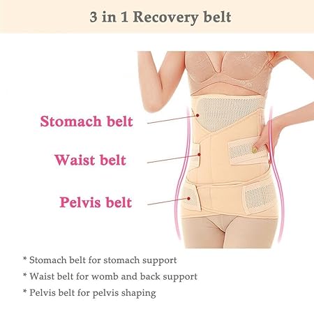 Jern 3 In 1 Women's Breathable Elastic Postpartum Postnatal Recovery Support Girdle Belt (M Size)