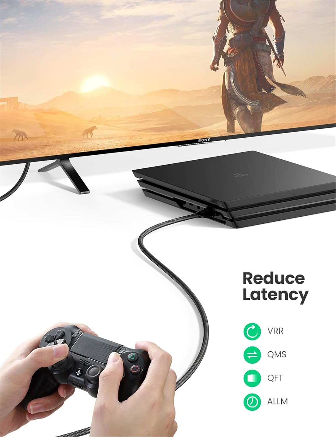 UGREEN 8K HDMI 2.1 Cable 8K@60Hz 4K@120Hz 48Gbps Ultra High Speed UHD HDR eARC Dolby Atmos HDCP 2.2 HDMI Lead Compatible with PS5 PS4 Xbox One TV Switch DVD Monitor Soundbar(2M) - Image 5