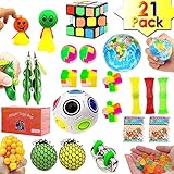 UPSTONE 21 Pack Sensory Fidget Toys Bundle Stress Relief Toys for Adults and Kids Squeeze Widget for Relaxing Therapy Calming Toys Perfect for ADHD Anxiety Autism Fidget Hand Toys Assortment