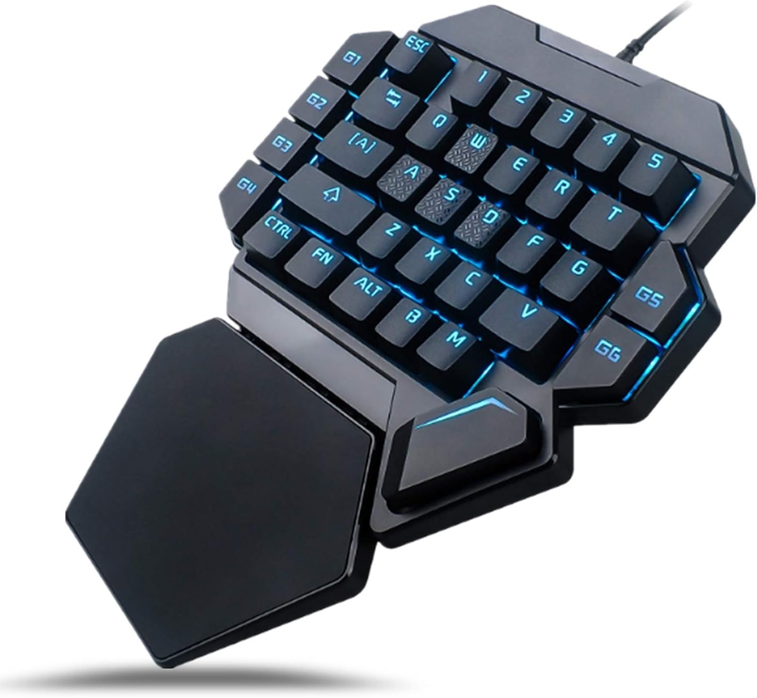 Sutinna RGB One-handed Mechanical Keyboard, Ergonomic Backlight Mechanical Single Hand Gaming Keyboard with Macro Definition Function
