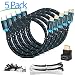 Maximm High-Speed HDMI 2.0 4K Nylon Braided Cable, 4 Feet, 5-Pack (Includes Cable Clips, Ties and Right Angle Adapter) primary