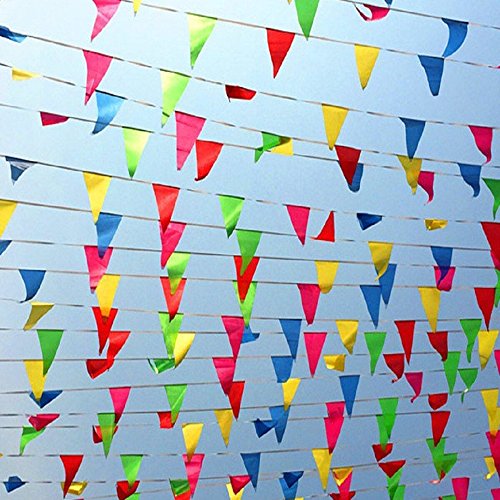 image for ALEY 750 Feet Multicolor Pennant Banner Flags String,Outdoor Indoor Pa