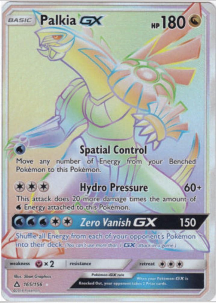 ULTRA PRISM Pokemon TCG Sun & Moon Palkia GX 165/156 - NM/M - SECRET RARE