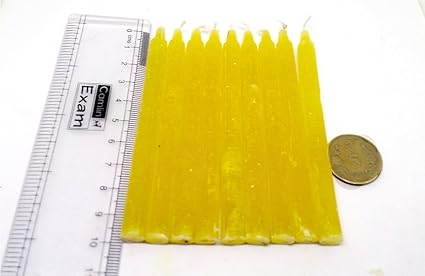 Spell Candles: Small Black Taper Candle, Pagan, Wicca, Altar, Or Healing. ( Size 4 inch X 10 mm) Sanlax (25, Yellow)
