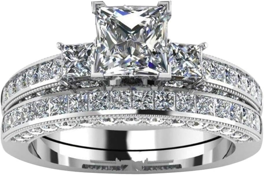 Kiyotoo Couple Love Ring Set Fashion Classic Jewelry Titanium Steel for Women Men Girls Boys Couples Valentine's Day Promise Engagement Birthday Wedding