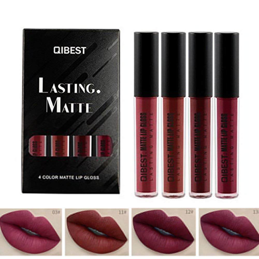 Matte Liquid Lipstick Set 4 Colors Mist Waterproof Long Lasting