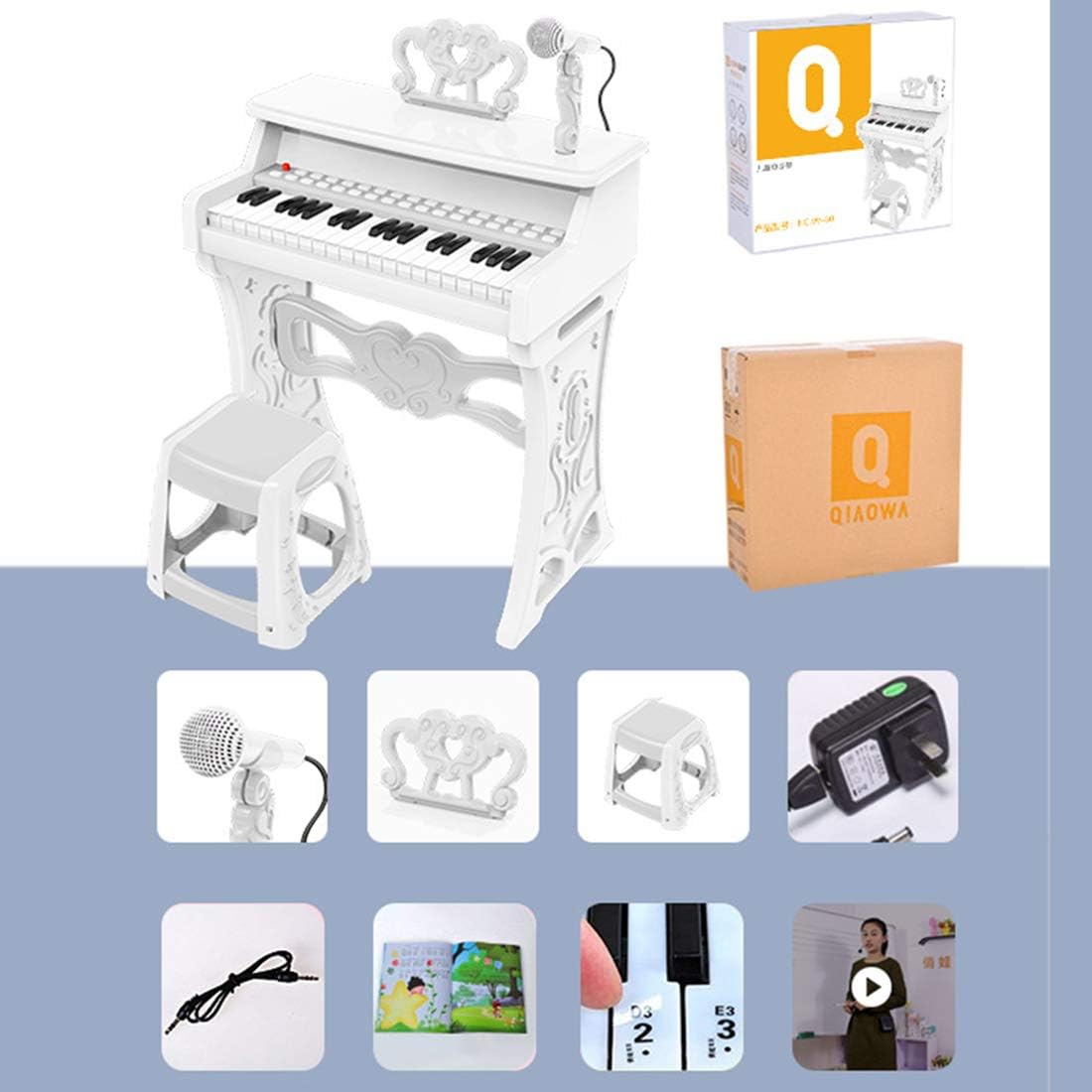 Yavso Kinderklavier Mit Mikrofon Und Hocker Klavier Spielzeug Piano Keyboard Kinder Mit Mikrofon Musikinstrument Fur Kinder Batterie Oder Usb Aufladung Musikinstrumente Vue Du Japon Spielzeug