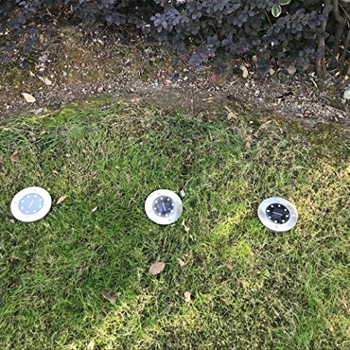 Howley 8LED Solar Power Buried Light Under Ground Lamp Outdoor Path Way Garden Decking (Cool White)
