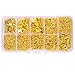 In A Box(1030pcs/box) Kit With Gold Plated Jump Rings 4mm 5mm 6mm 8mm 780 Pcs and Lobster Clasps 12mm 60 Pcs and Ribbon Clamp Crimps with Loop 6mm 8mm 10mm 60 Pcs and 130 Pcs Alloy Drop End