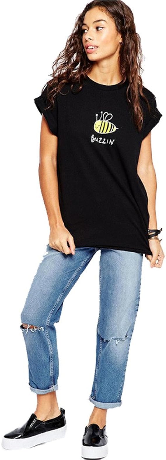 Amazon ダンティヤ Dantiya 春夏秋レディース Tシャツ シャツ 半袖 運動ｔシャツ 可愛いプリント カジュアル ボーイフレンドスタイル Tシャツ カットソー 通販