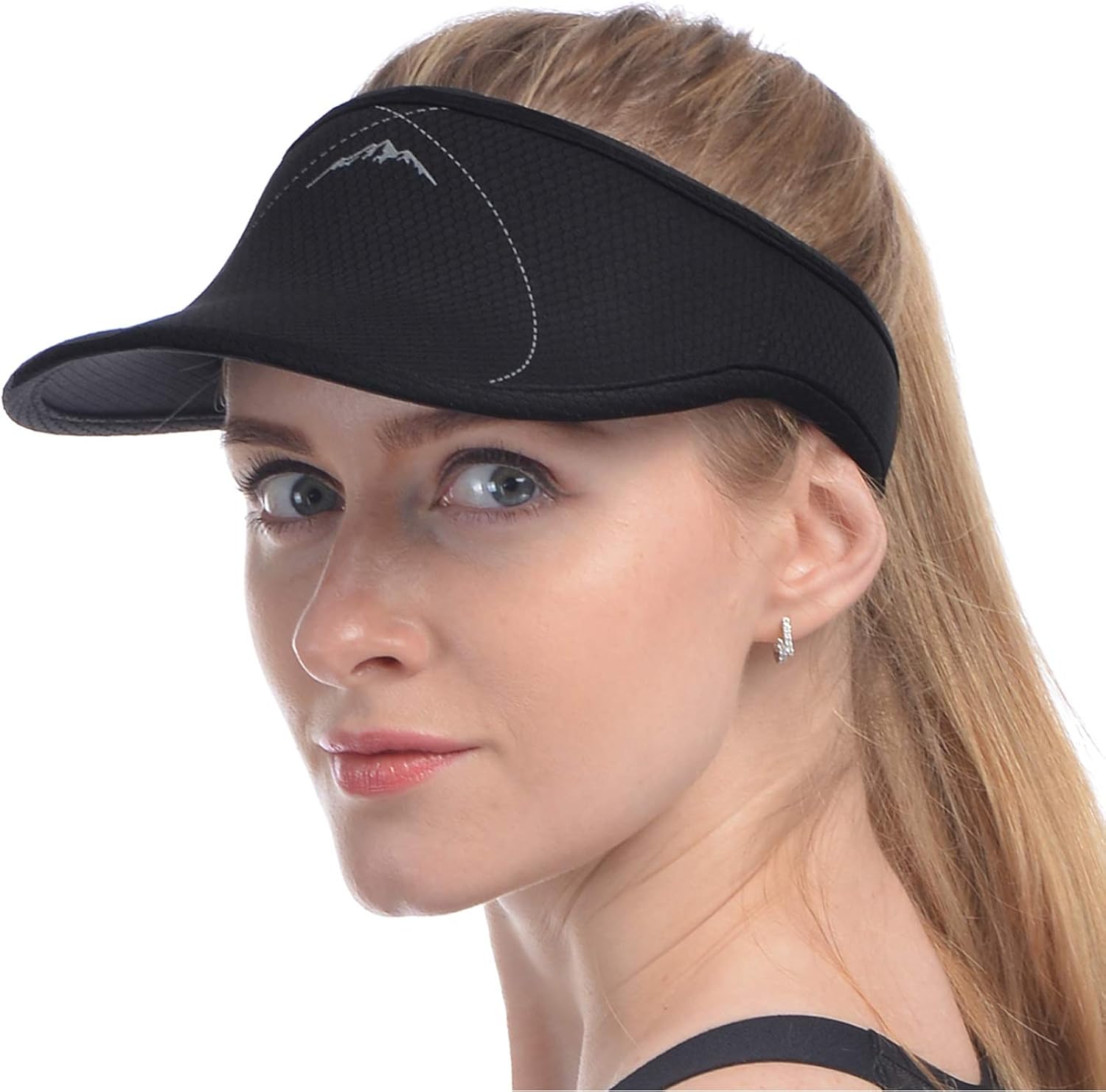 USHAKE Sports Visor for Man or Woman in Golf Running Jogging with Black/White/Rose Red Colors (Black) : Clothing