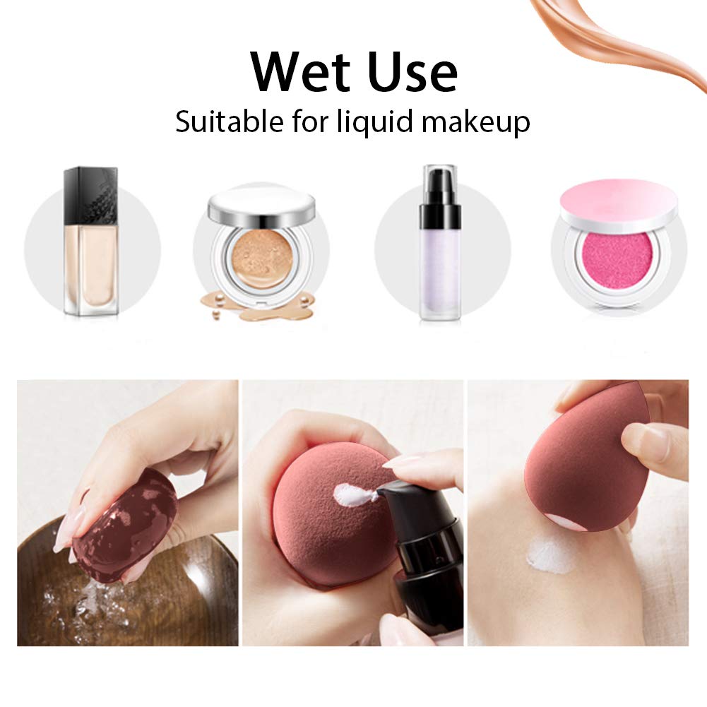BAIMEI 4Pcs Makeup Sponge Blender Set, Multi-shape Blending Sponges for Dry & Wet Use, Multi-color Foundation, Blush Beauty Sponges : Beauty