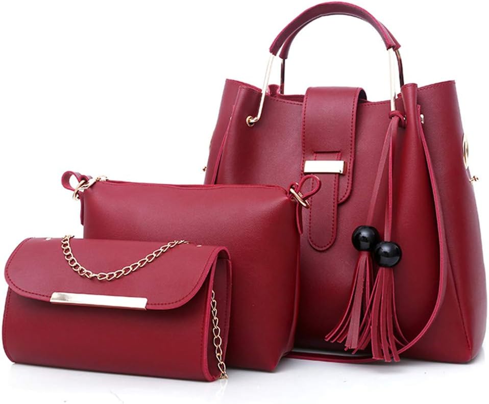 Handbags for Women Leather Tote Bag Shoulder Bag Crossbody Bags Top Handle Satchel Hobo 3pcs Purse Set