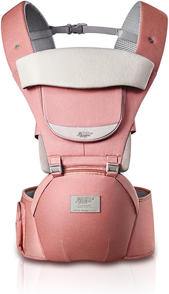 SONARIN3 in 1 All Season Breathable Hipseat Baby Carrier,Sun Protection,Ergonomic,Multifunction,Easy Mom,Adapted to Your Child's Growing(Pink)