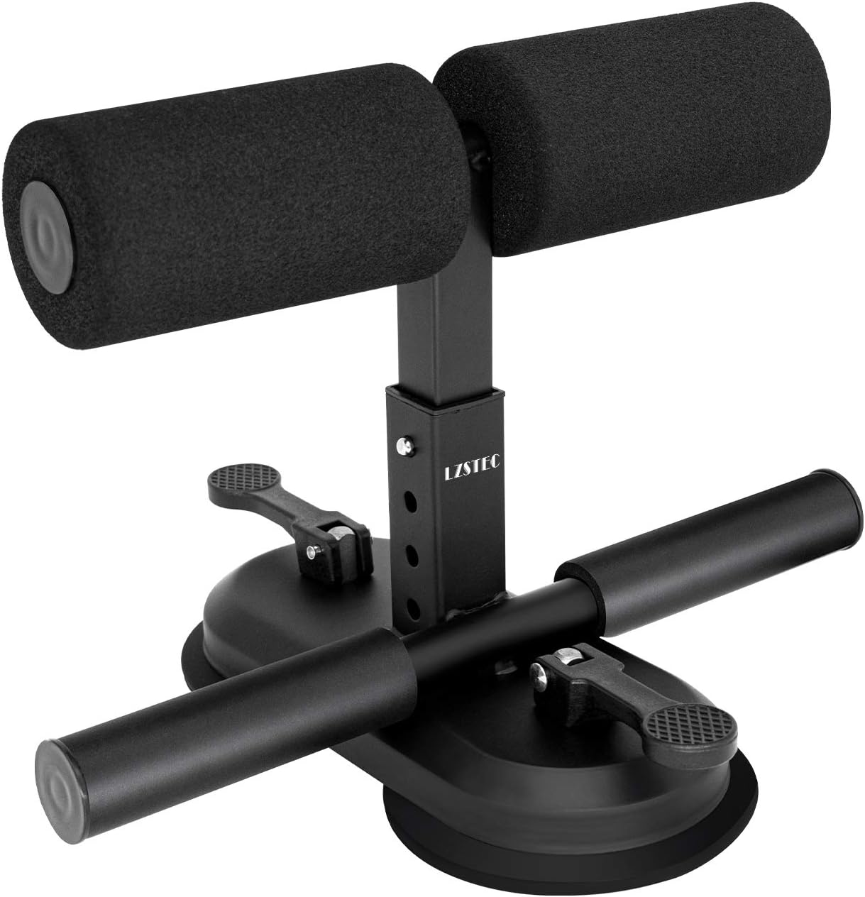 LZSTEC Sit Up Bar for Floor Sit Up Assistant Device Sit-Ups Foot Holder with 2 Self-Suction Cups and 4 Positions Portable and Adjustable Equipment for Abs Home Workouts