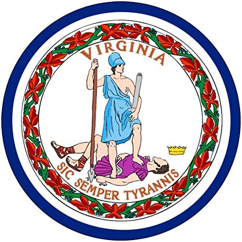 Chic 3 in 1 Virginia Flag Jumbo Badge Button 3.75 Inches