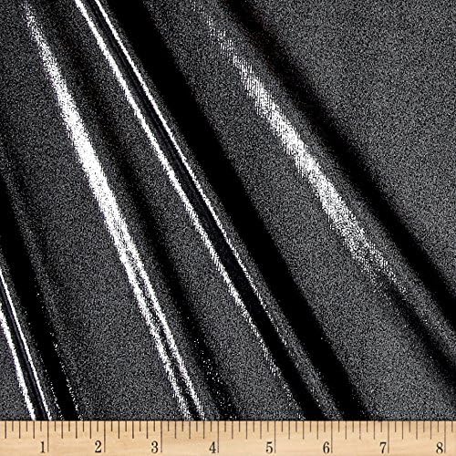 Triple Textile Slinky Foil Lame Knit Black/Silver Fabric By The Yard