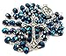 Sapphire Blue Crystal Beads Rosary Necklace Holy Soil & Metal Crucifix New