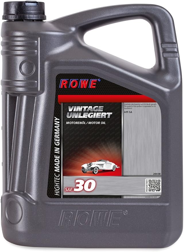 ROWE Hightec Vintage SAE 50 Motoröl – 20 Liter, Mild Legiert, Mineralisch, Für Oldtimer