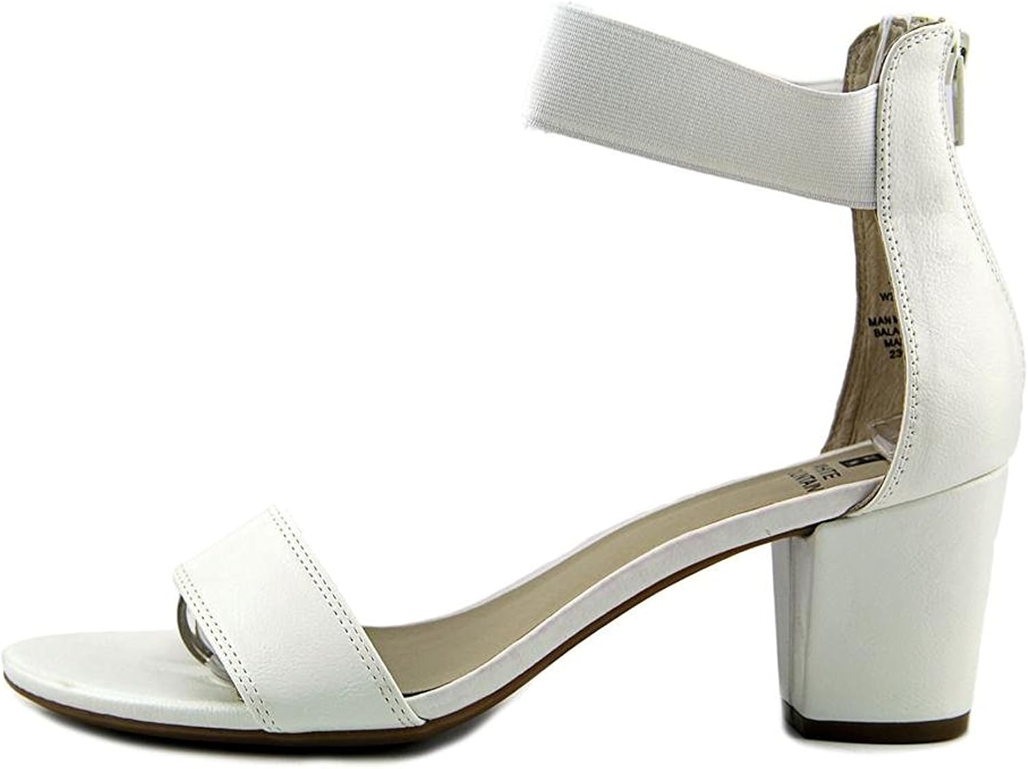Amazon.com | White Mountain Womens Elinie Fabric Open Toe Casual Heeled Sandals White/Smooth 